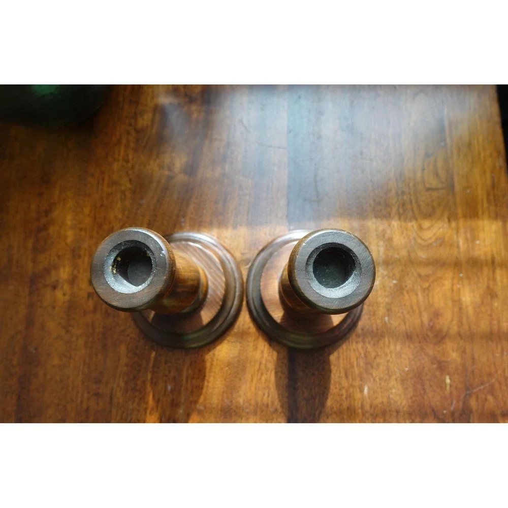 Wood Candlestick Holders - Set of 2 - Rustic Home Decor‎ - Elegant Design